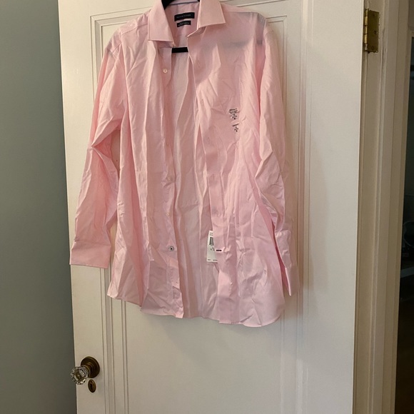 NWT pink Tommy Hilfiger long sleeve button down shirt. Neck size 15 - Picture 2 of 7